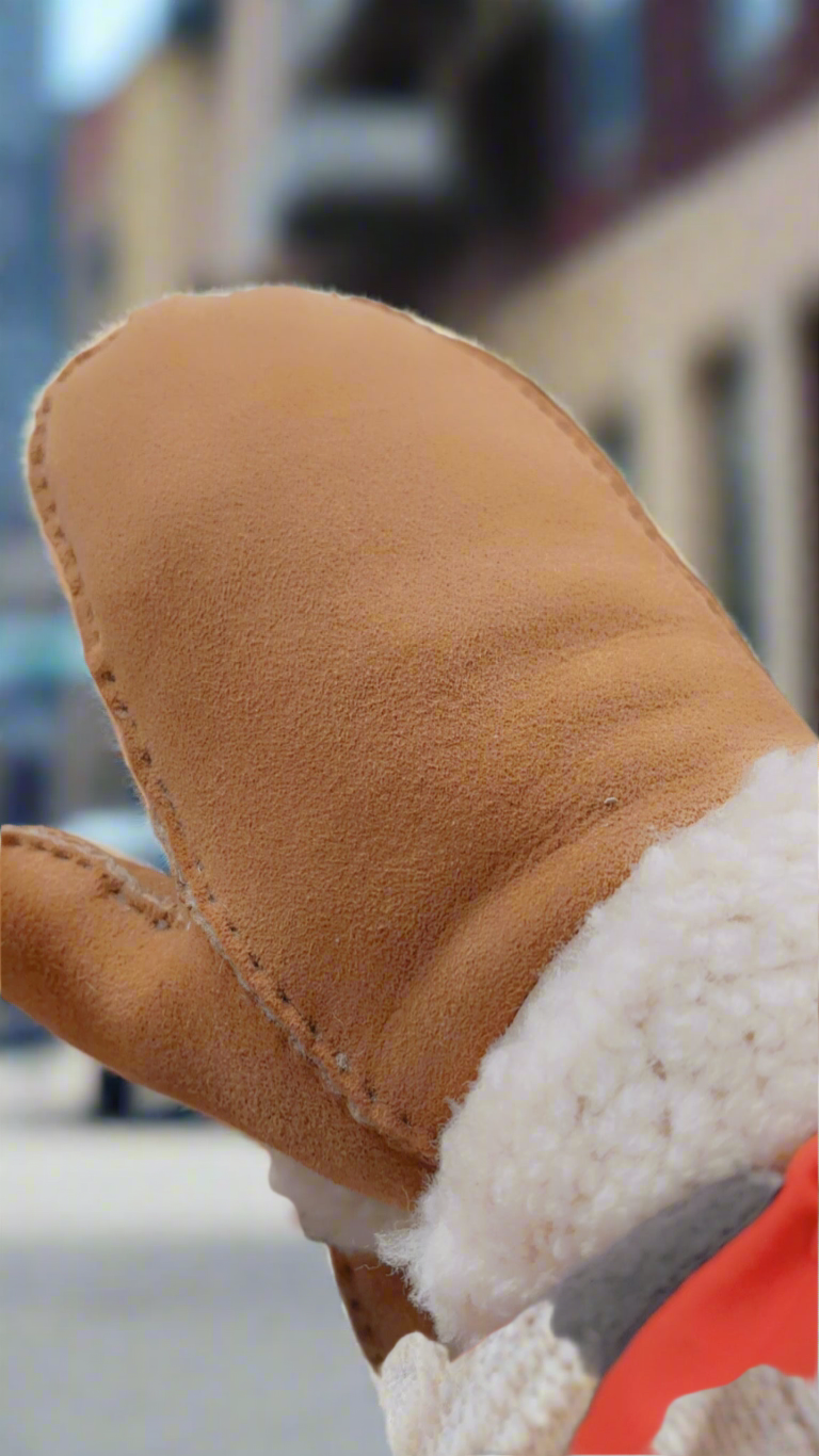 Ladies 100% sheepskin mittens